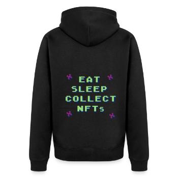 Eat Sleep Collect NFT's Crypto Coin Bitcoin Lovers - Unisex Premium Organic Zip Hoodie - black - Back - Nico (187cm)