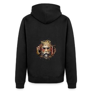 War Mask barbed wire crown - Unisex Premium Bio Zip Hoodie - Schwarz - Hinten - Nico (187cm)