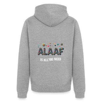 Alaaf est tout ce dont vous avez besoin Lundi gras du carnaval de Cologne - Veste à capuche bio Premium Unisexe - gris chiné - Dos - Nico (187cm)