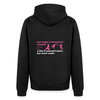 Gymnast Trainer Definition Rhythmic Gymnastics - Unisex Premium Bio Zip Hoodie - Schwarz - Hinten - Nico (187cm)