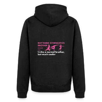 Gymnast Brother Definition Rhythmic Gymnastics - Unisex Premium Bio Zip Hoodie - Schwarz - Hinten - Nico (187cm)
