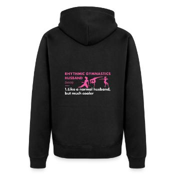 Gymnast Husband Definition Rhythmic Gymnastics - Unisex Premium Bio Zip Hoodie - Schwarz - Hinten - Nico (187cm)
