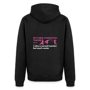 Gymnast Teacher Definition Rhythmic Gymnastics - Unisex Premium Bio Zip Hoodie - Schwarz - Hinten - Nico (187cm)