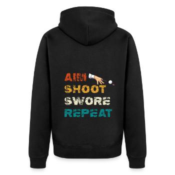 I'm here to break your balls Billar - Unisex Premium Organic Zip Hoodie - black - Back - Nico (187cm)