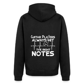 Lustige Gitarre Herzschlag - Unisex Premium Bio Zip Hoodie - Schwarz - Hinten - Nico (187cm)