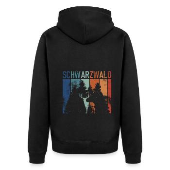 Schwarzwald - Unisex Premium Bio Zip Hoodie - Schwarz - Hinten - Nico (187cm)