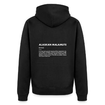 Définition du Malamute d’Alaska - Veste à capuche bio Premium Unisexe - noir - Dos - Nico (187cm)