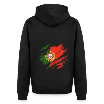 Drapeau du Portugal - Veste à capuche bio Premium Unisexe - noir - Dos - Nico (187cm)