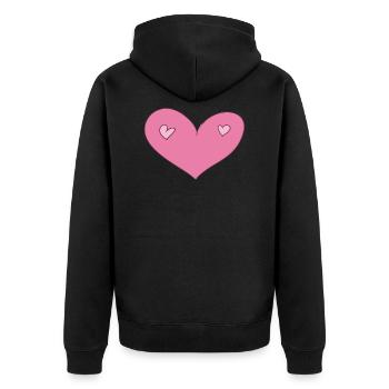cœur coeur - Veste à capuche bio Premium Unisexe - noir - Dos - Nico (187cm)