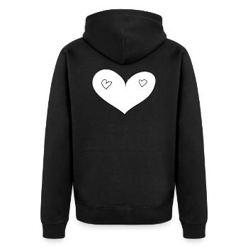 cœur coeur - Veste à capuche bio Premium Unisexe - noir - Dos - Nico (187cm)