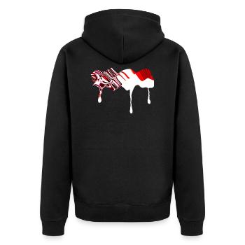 kurven symbol - Unisex Premium Bio Zip Hoodie - Schwarz - Hinten - Nico (187cm)