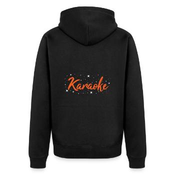 Singer Karaoke - Unisex Premium Bio Zip Hoodie - Schwarz - Hinten - Nico (187cm)