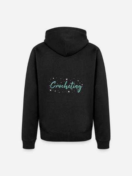Crocheter Crocheting - Unisex Premium Organic Zip Hoodie - black
