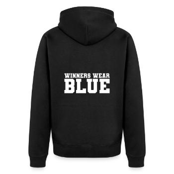 Les gagnants portent un char bleu - Veste à capuche bio Premium Unisexe - noir - Dos - Nico (187cm)