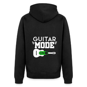 Gitarre lernen Modus - Unisex Premium Bio Zip Hoodie - Schwarz - Hinten - Nico (187cm)