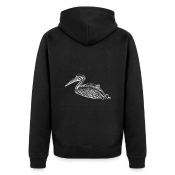 Pélicans Oiseaux Oiseaux Pelecanus - Veste à capuche bio Premium Unisexe - noir - Dos - Nico (187cm)