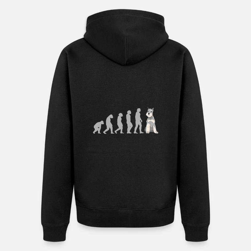 Evolution Schnauzer - Unisex Premium Bio Zip Hoodie - Schwarz