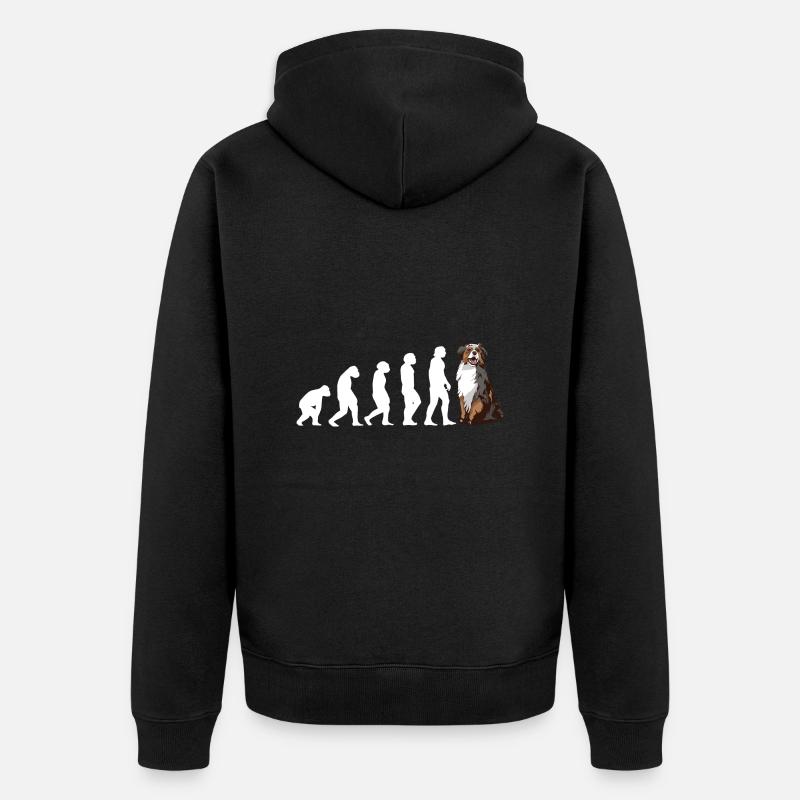 Évolution du chien Aussie - Veste à capuche bio Premium Unisexe - noir