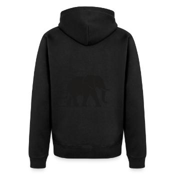 Elefant - Großwild, Stoßzahn, Elfenbein - Unisex Premium Bio Zip Hoodie - Schwarz - Hinten - Nico (187cm)