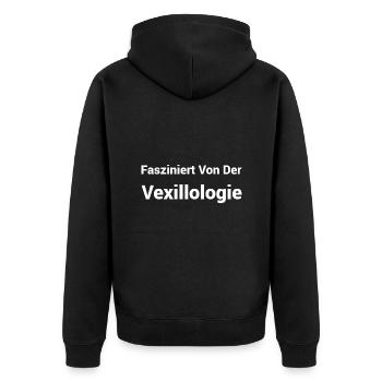 Vexillologie Flaggenkunde Fahnenkunde - Unisex Premium Bio Zip Hoodie - Schwarz - Hinten - Nico (187cm)