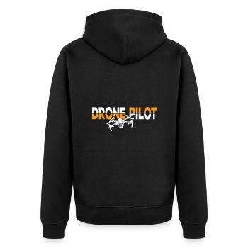 Drone Pilot Drone Drones Drone Pilot Limited - Unisex Premium Organic Zip Hoodie - black - Back - Nico (187cm)