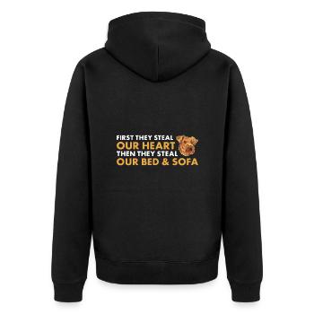 Ils volent notre cœur Airedale Terrier - Veste à capuche bio Premium Unisexe - noir - Dos - Nico (187cm)