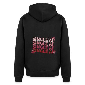 Valentinstag Herz Liebe Geschenkidee T-shirt - Unisex Premium Bio Zip Hoodie - Schwarz - Hinten - Nico (187cm)