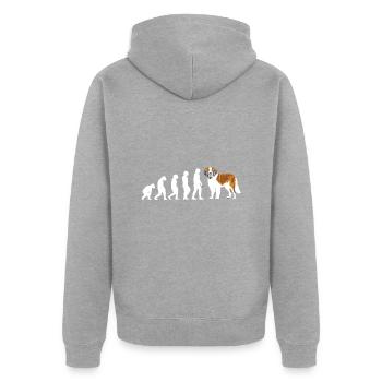 Evolution Saint-Bernard - Veste à capuche bio Premium Unisexe - gris chiné - Dos - Nico (187cm)