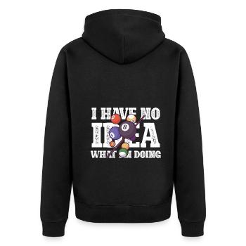 Es braucht eine Menge Bälle Billard-Pool-Liebhaber - Unisex Premium Bio Zip Hoodie - Schwarz - Hinten - Nico (187cm)