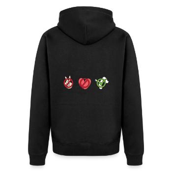 Traceur Peace Love Parkour - Veste à capuche bio Premium Unisexe - noir - Dos - Nico (187cm)
