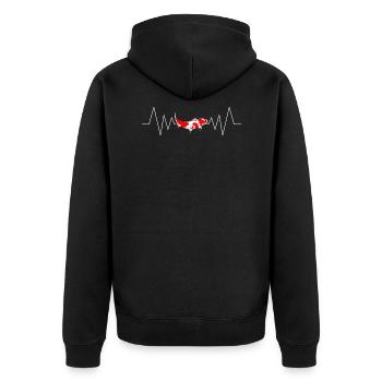 Battement de coeur de la carpe koi - Veste à capuche bio Premium Unisexe - noir - Dos - Nico (187cm)