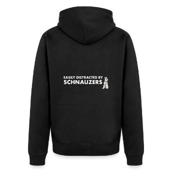Facilement distrait par Schnauzer - Veste à capuche bio Premium Unisexe - noir - Dos - Nico (187cm)