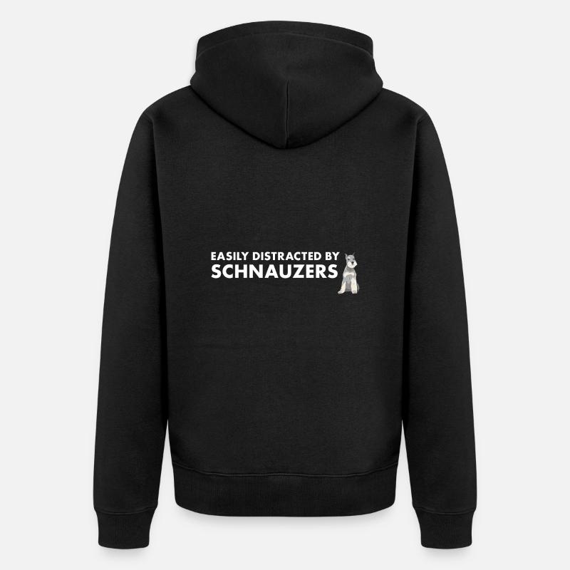 Facilement distrait par Schnauzer - Veste à capuche bio Premium Unisexe - noir