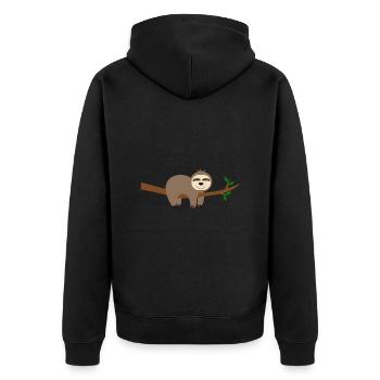 Sloth - Unisex Premium Organic Zip Hoodie - black - Back - Nico (187cm)