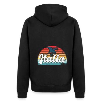 italia amusant - Veste à capuche bio Premium Unisexe - noir - Dos - Nico (187cm)