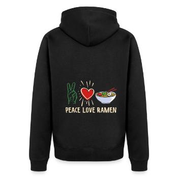 Lustige Ramen Lebensmittel Nudeln Japanisch Anime - Unisex Premium Bio Zip Hoodie - Schwarz - Hinten - Nico (187cm)