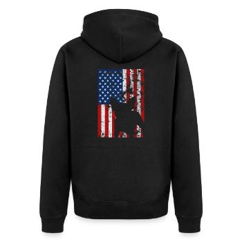 Bouledogue Français USA Drapeau Amour Cadeau - Veste à capuche bio Premium Unisexe - noir - Dos - Nico (187cm)