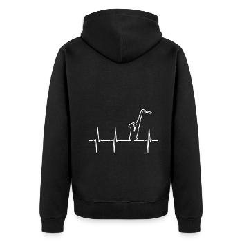 Drôle de dicton de saxophone - Veste à capuche bio Premium Unisexe - noir - Dos - Nico (187cm)