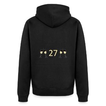 27.Geburtstag 27 Jahre Jubiläum 27 Jahre Zahl 27 - Unisex Premium Bio Zip Hoodie - Schwarz - Hinten - Nico (187cm)