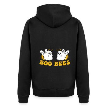 Skull Horror Halloween Gift - Unisex Premium Organic Zip Hoodie - black - Back - Nico (187cm)
