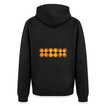 70s Flower Pattern Retro - Unisex Premium Organic Zip Hoodie - black - Back - Nico (187cm)