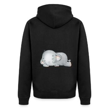 Elephant Family Mama Baby T-Shirt - Veste à capuche bio Premium Unisexe - noir - Dos - Nico (187cm)