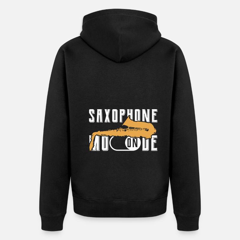 Saxophone fou dicton - Veste à capuche bio Premium Unisexe - noir
