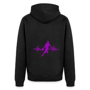 Haertbeat Basketball - USA - Team Sport - Hoops - Unisex Premium Bio Zip Hoodie - Schwarz - Hinten - Nico (187cm)