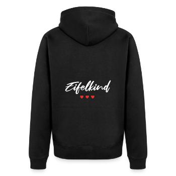 Eifelkind Eifel Eifler Heimat Natur Ahrtal Dorf - Unisex Premium Bio Zip Hoodie - Schwarz - Hinten - Nico (187cm)
