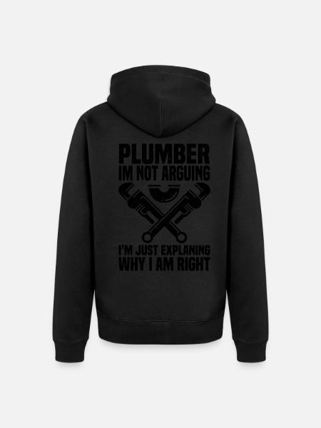 Plumber - Unisex Premium Organic Zip Hoodie - black