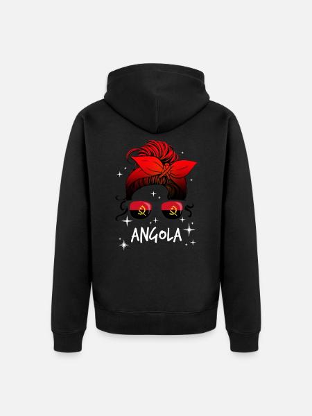 Angola - Unisex Premium Organic Zip Hoodie - black