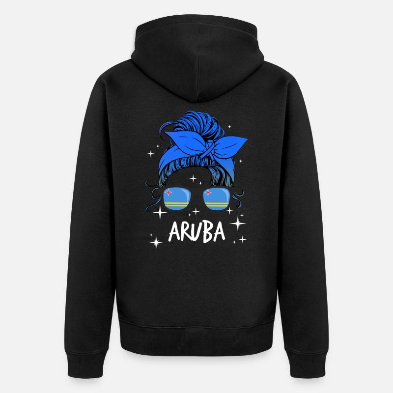 Aruba - Unisex Premium Bio Zip Hoodie - Schwarz