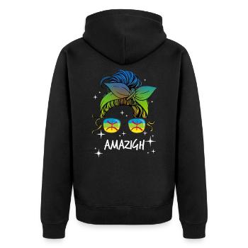 Amazigh - Veste à capuche bio Premium Unisexe - noir - Dos - Nico (187cm)