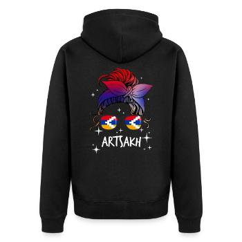 Artsakh - Veste à capuche bio Premium Unisexe - noir - Dos - Nico (187cm)